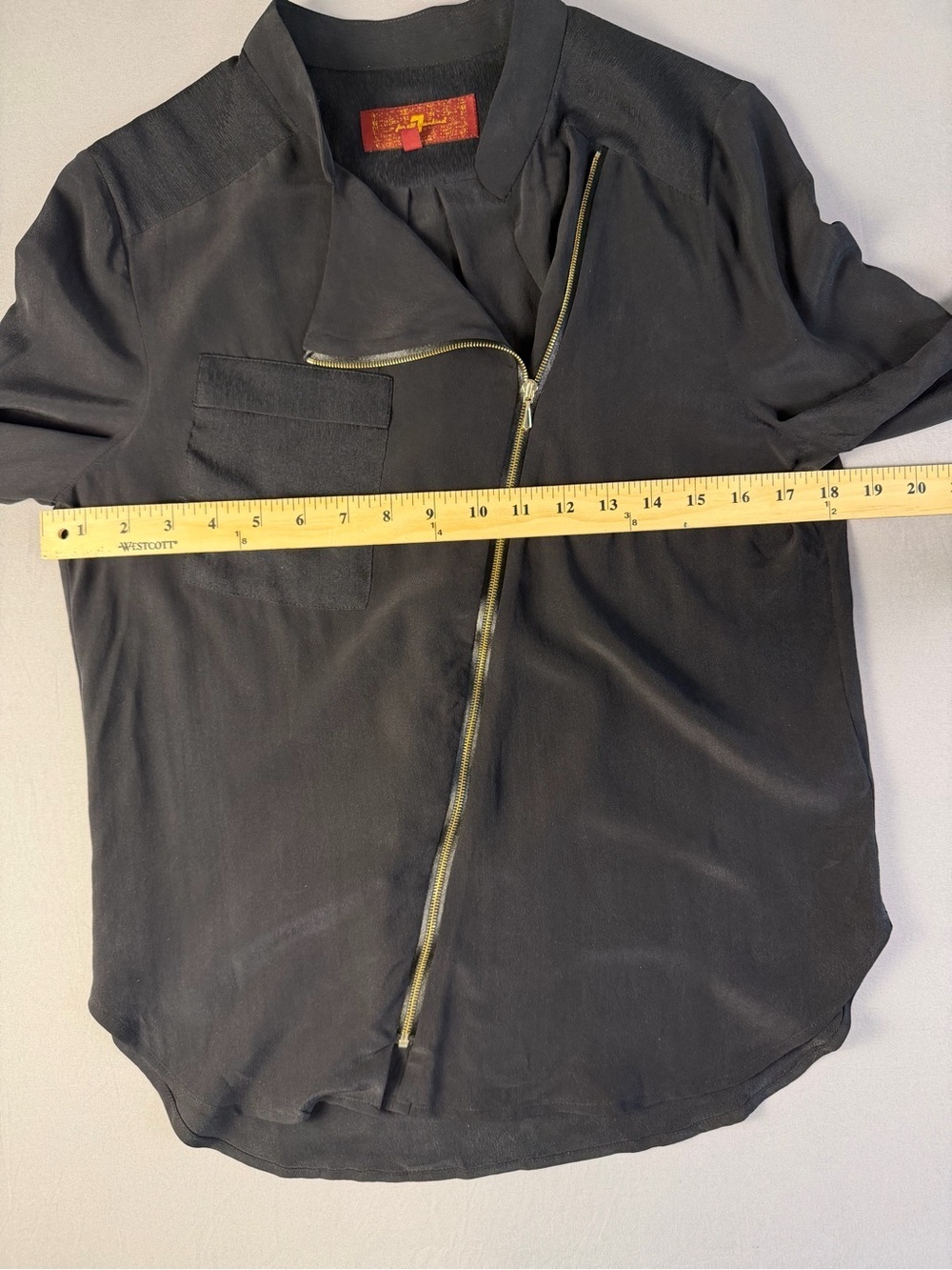 100% Silk Seven For All Mankind Black Blouse Size XS - Picture 8 of 10